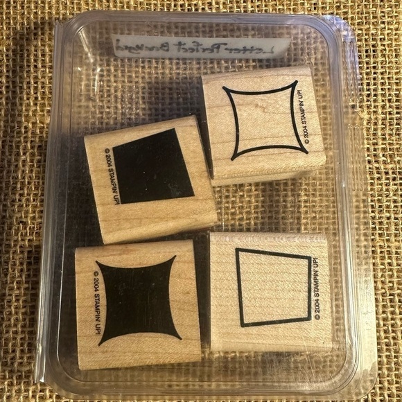 Stampin’ Up! Retired Letter Perfect Background Gently Used Rubber Stamps - Picture 1 of 4